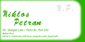miklos petran business card